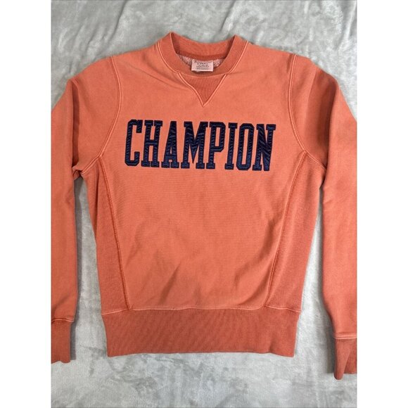 Women’s Vintage Reverse Weave Champion Sweater Orange Size X-small - Picture 7 of 12